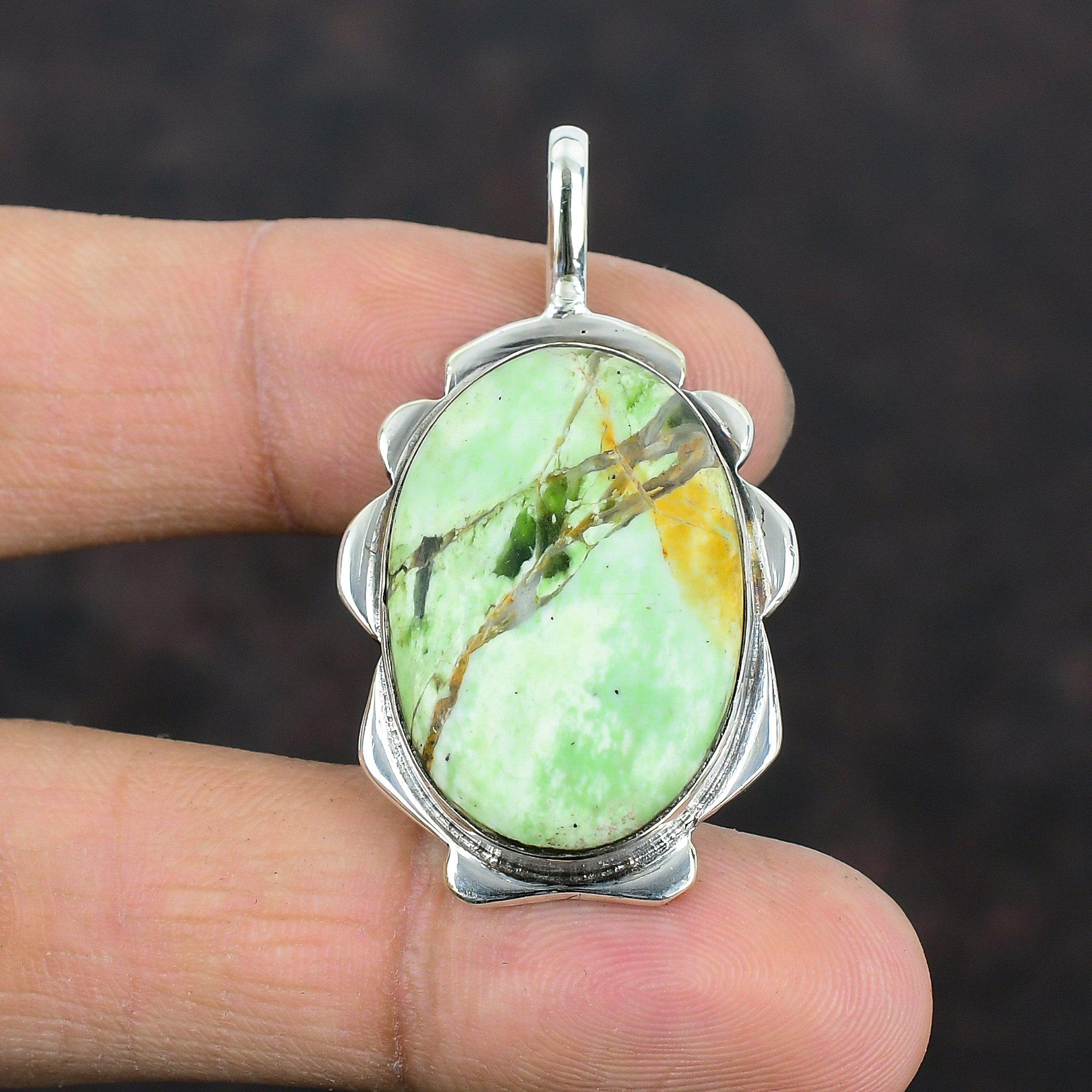 Australian Chrome Chalcedony Pendant Natural Gemstone Pendant 925 Sterling Silver Pendant Handmade Pendant Gifts For Mother Designer Jewelry