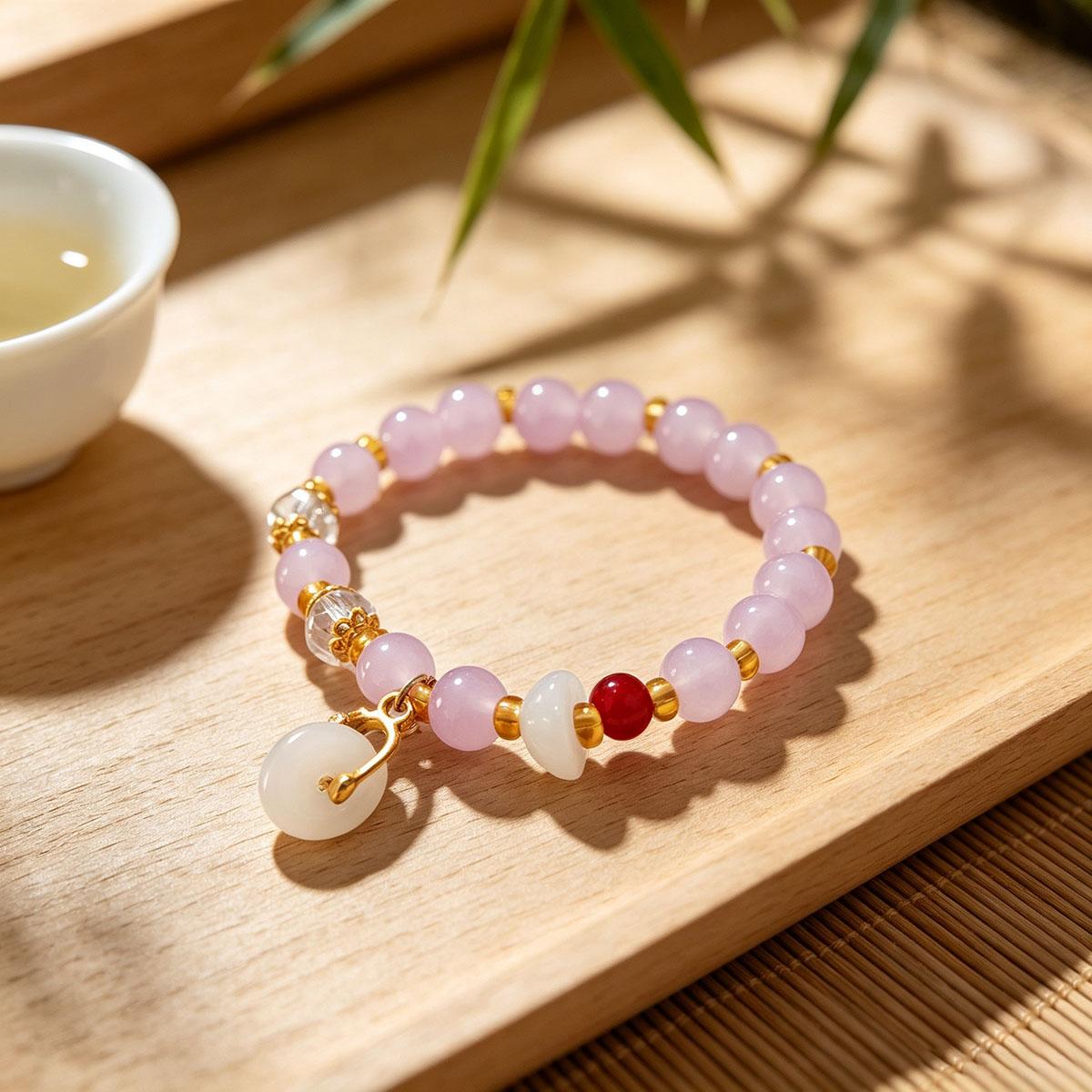 New Purple Pendant Ruyi Peace Buckle Bracelet Temperament Student Hand Accessories Chinese Style Ancient Charm Ethnic Style Wristband
