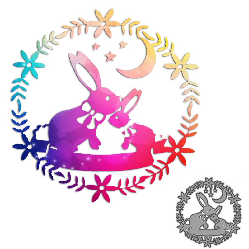 Osterhase Ring Kranz Kunst Hintergrund Scrapbooking Metall Stanzformen Schablonen für DIY Album Papier Karte Dekor