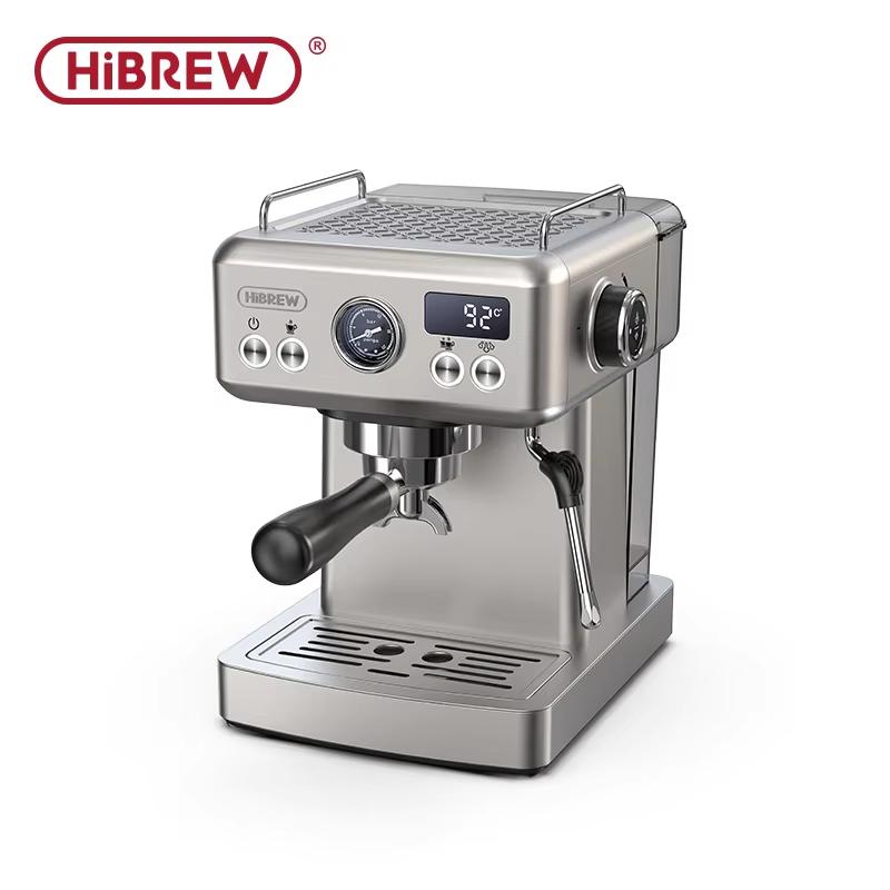 HiBREW 19Bar Semi Automatic Espresso Coffee Machine Temperature Adjustable 58mm Portafilter Cold/Hot Coffee Maker Metal CaseH10A