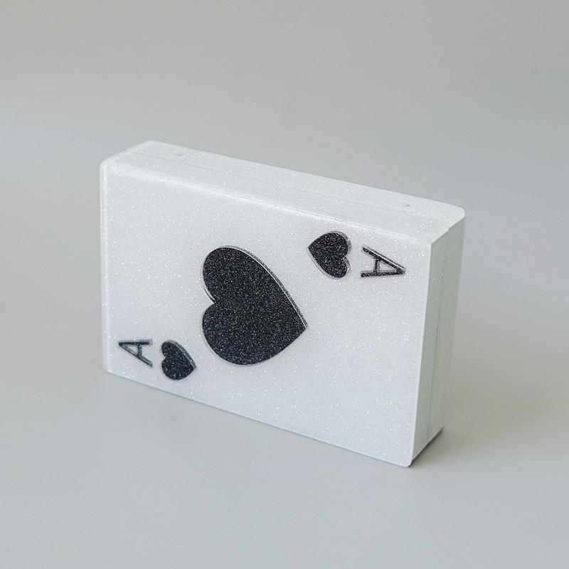 New Trendy Bags Fashion Women Handbags White Cartoon Ace Acrylic Luxury Party Evening Bag Woman Wedding Cute Box Clutch Purse