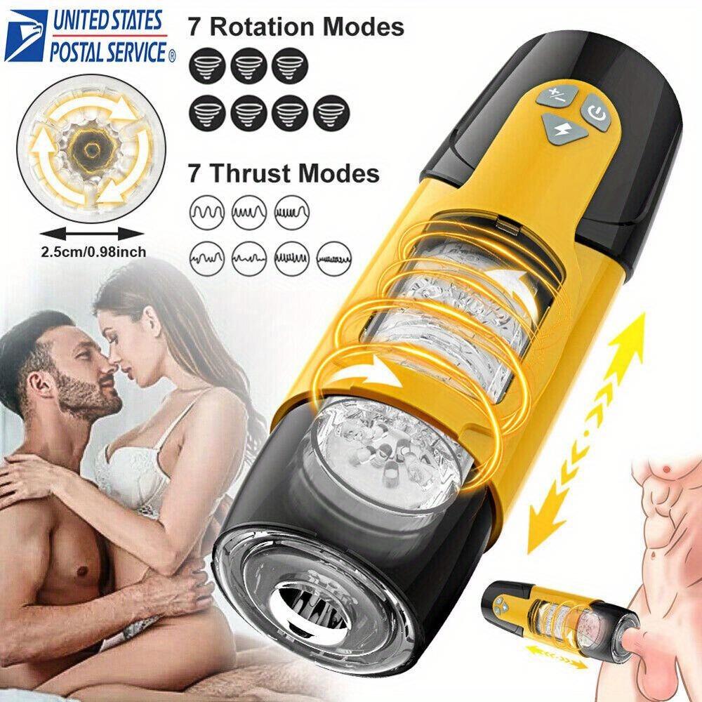 Telescopic Rotation Masturbator Cup Vagina Masturbation Blowjob Adults Sex Toys for Men Male Piston Automatic Mastubator
