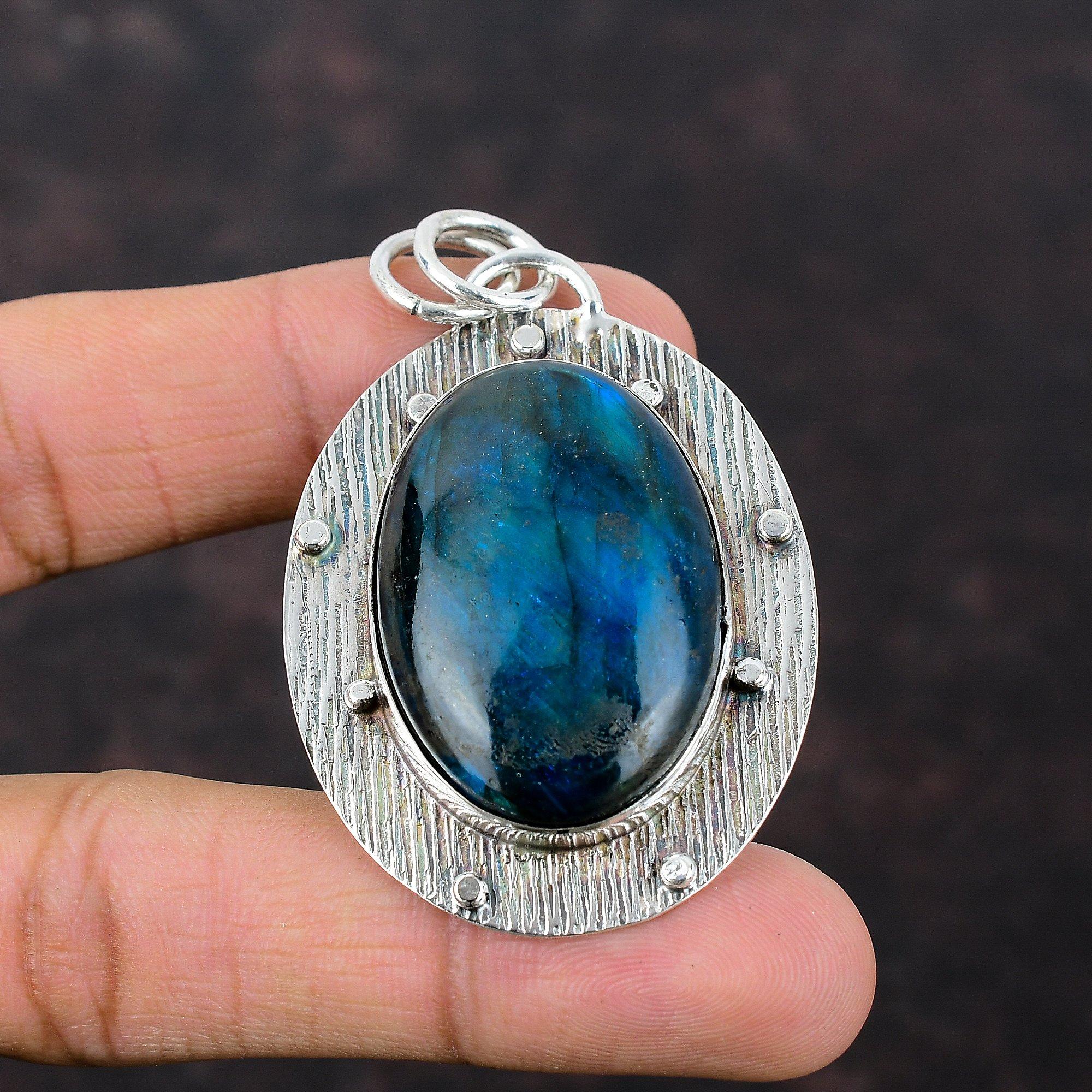 Neon Flash Labradorite Pendant 925 Sterling Silver Pendant Gemstone Pendant Labradorite Jewelry Handmade Brand New Pendant Anniversary Gift