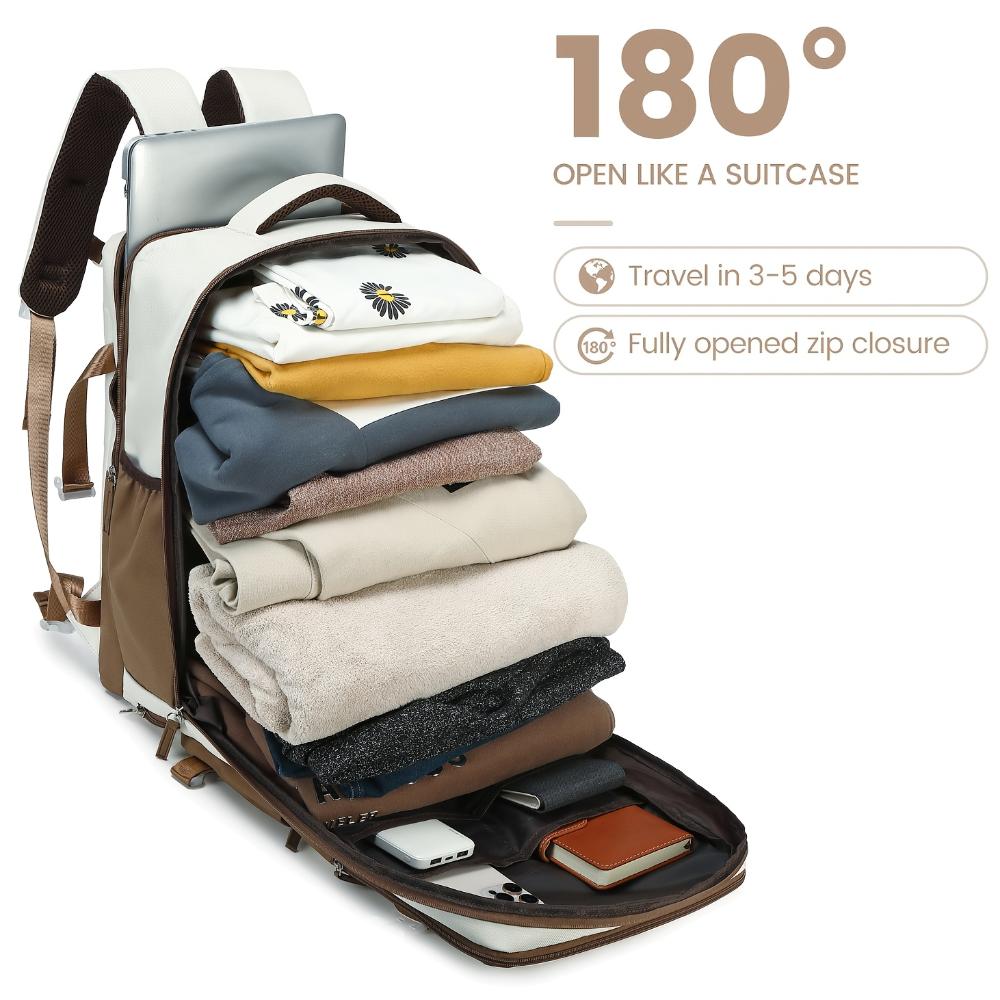 Fluggesellschaftszugelassener Unisex-Reiserucksack mit Schuhfach für 15,6-Zoll-Laptop, Robuster Tagesrucksack für Business School, Wandern und Kurztrips