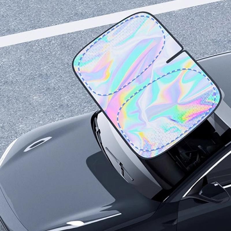 SEAMETAL Car Sun Shade Front Windscreen Laser Sunshade Cover Foldable Sun Protection Heat Insulation Visor Cover