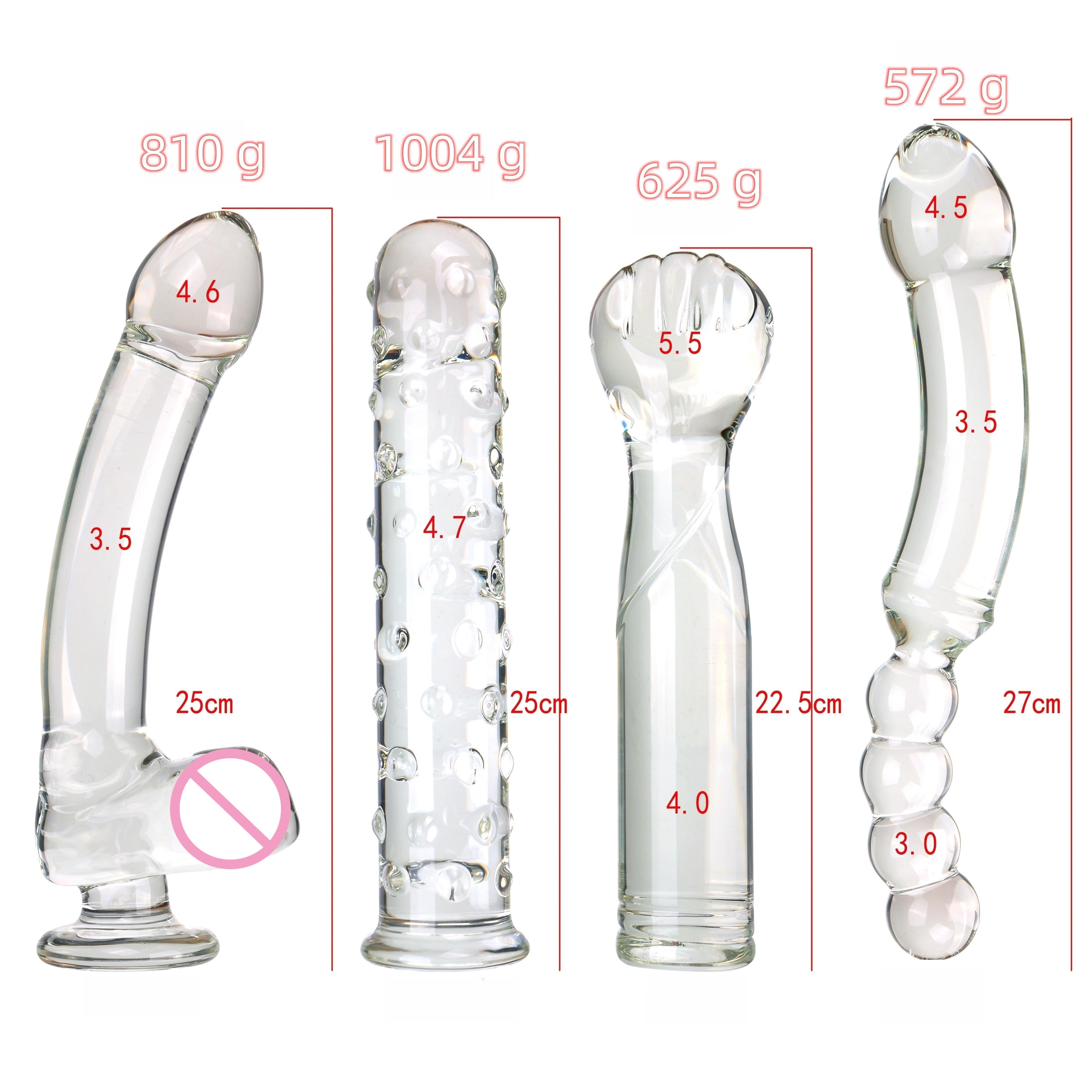 VaHppy Skleněné dildo Umělý penis velký 3,5–5,5 cm 1004 g Masturbátory pro ženy velké 3,5–5,5 cm Sexuální hračky Anální kolík ve tvaru pěsti