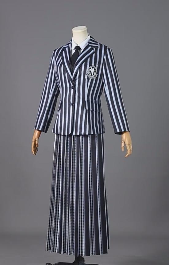 Wednesday Addams Cosplay Costume Uniform Halloween Carnival Party Christmas Play Role Clothes Clothing