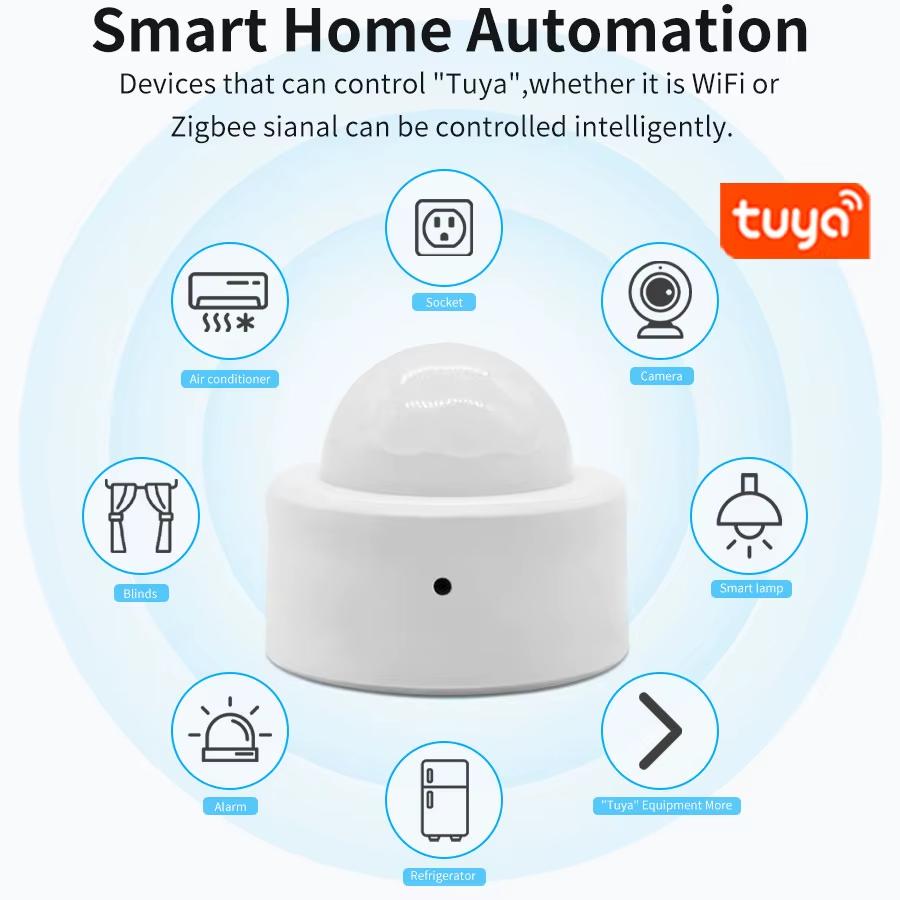 Tuya ZigBee PIR Bewegingssensor Infrarood Menselijk Lichaamsdetector met APP Afstandsbediening Alarm voor Huisbeveiliging Werkt met Alexa Smart Life