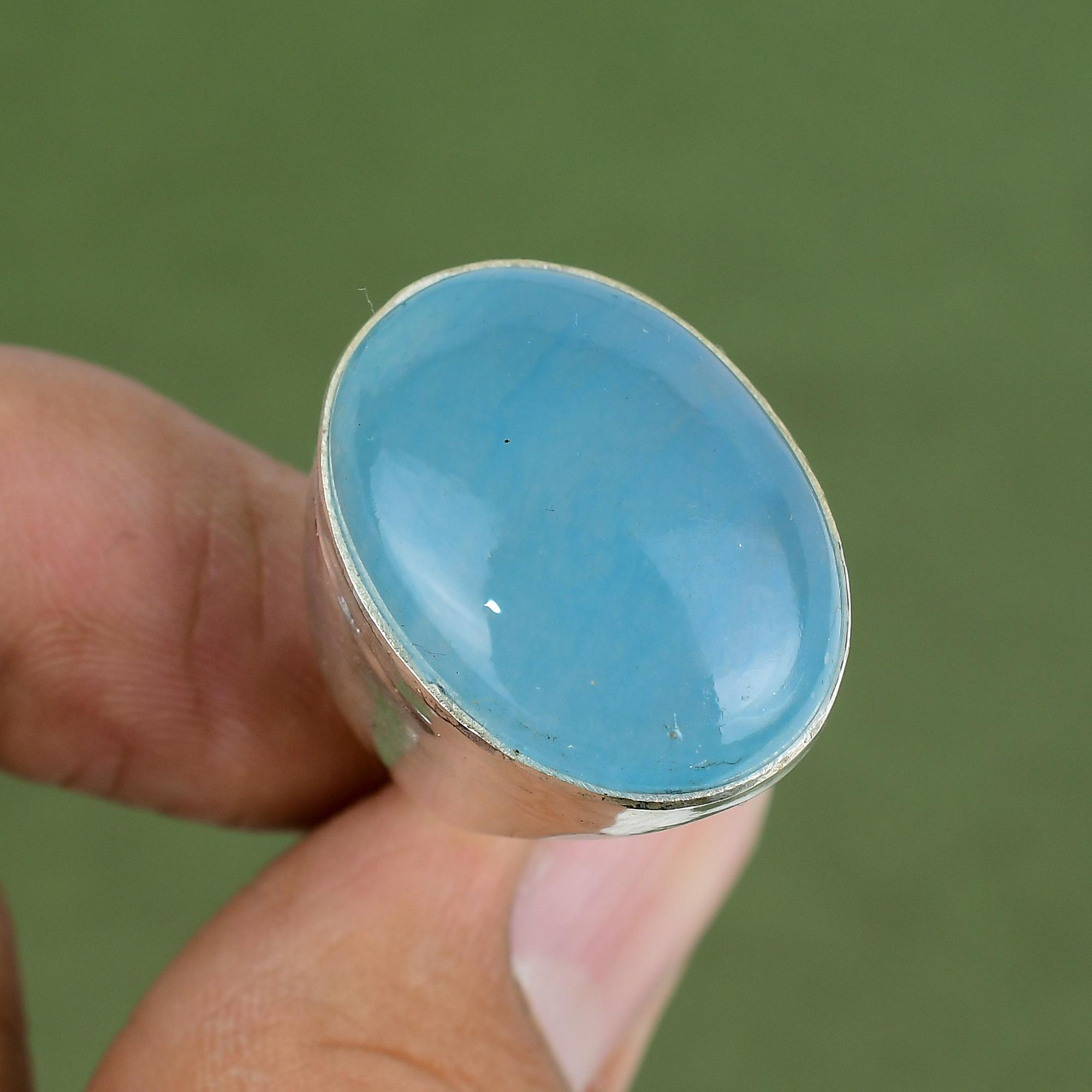 Bague Saphir Bleu Bague en Argent Sterling 925 Bijoux Faits Main Bagues avec Pierres Précieuses Authentiques Bijoux de Naissance Cadeaux de Fiançailles Disponible en Taille de Bague