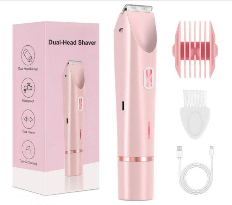 2 In 1 Electric Razors for Women Painless Ladies Epilator Facial Mustache Shaver Bikini Underarms Legs Trimmer Electric Hair Removal