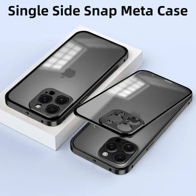 Magnetyczne Etui do iPhone 16 Pro Max 15 14 Plus 13 12 Magsafe Metalowa Sprężyna Odporne na Wstrząsy Stop Aluminium Ochrona Obiektywu Matowe Plecy Zderzaki Telefonu