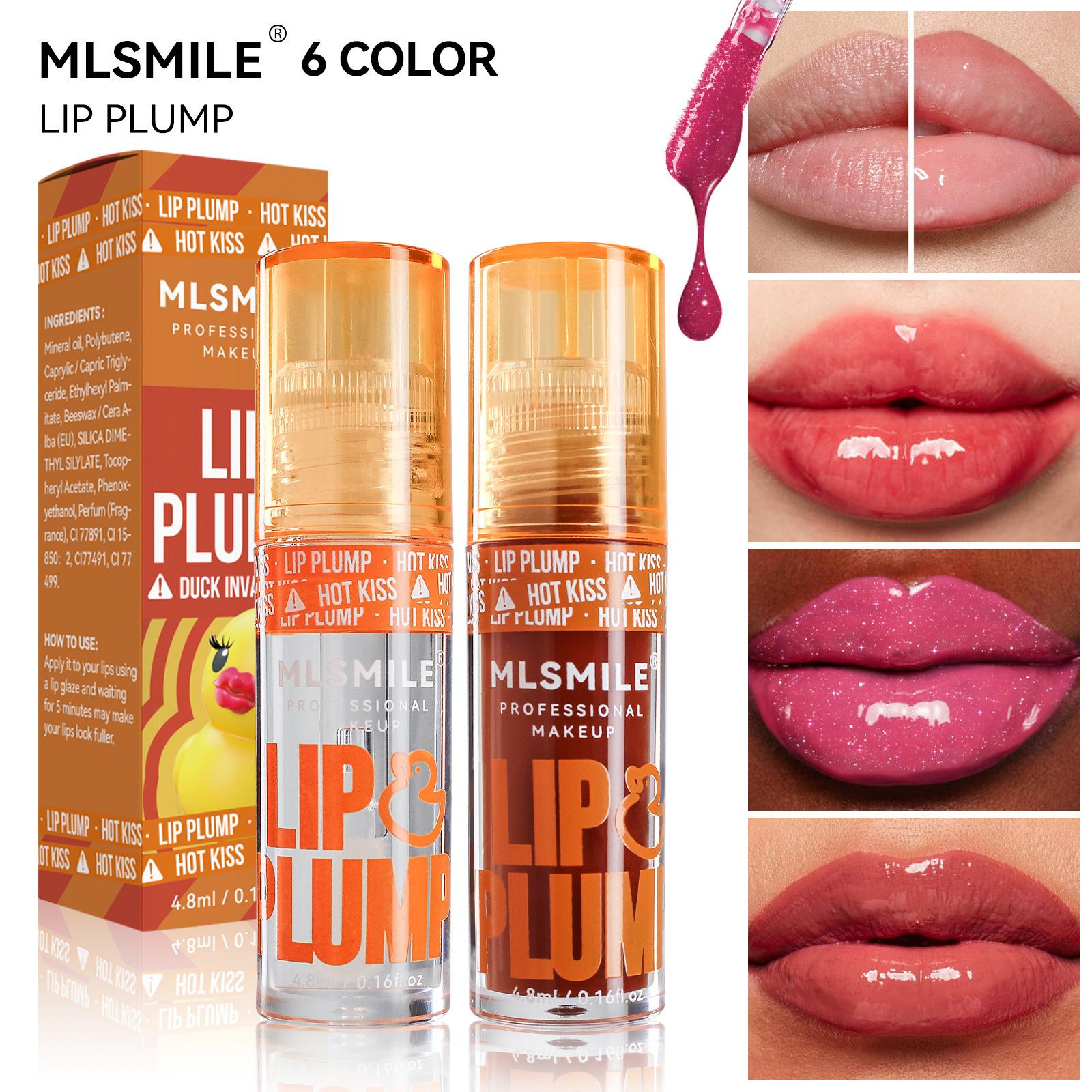 6 Colors Mirror Moisturizing Lip Balm Glitter Transparent Crystal Jelly Lip Gloss Duck Lip Plumping No Sticky Sexy Lip Oil