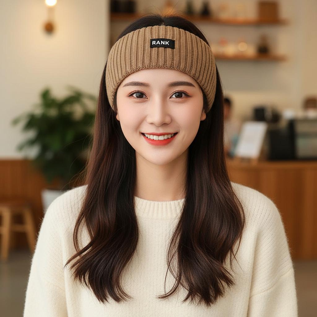 Sports Headband, Wide Edge, Face Wash Headband, External Wear, Solid Color, Pullover, Knitted Headband