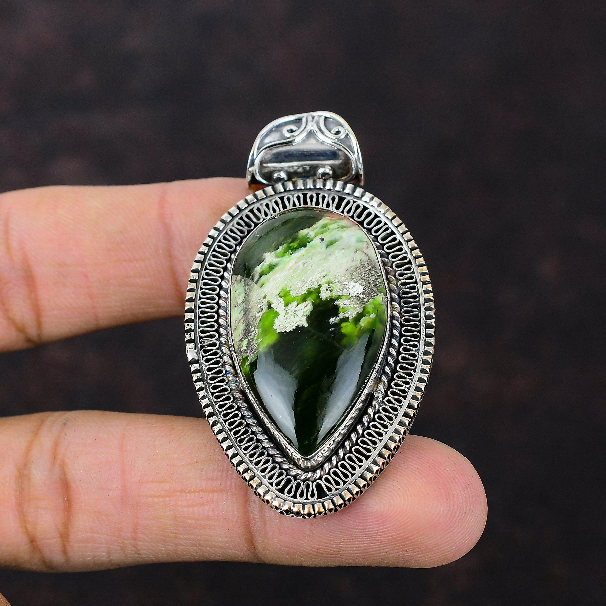 Australian Chrome Chalcedony Pendant Gemstone Jewelry 925 Sterling Silver Pendant Handmade Jewelry Awesome Vintage Pendant Anniversary Gift