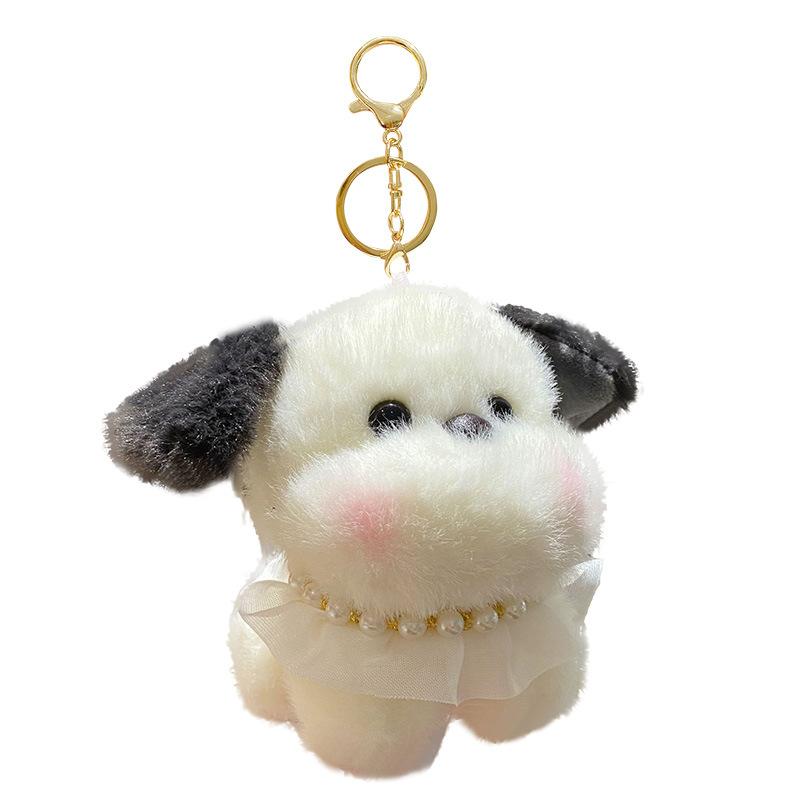 Cute Dog Schnauzer Plush Puppy Keychain Creative Cartoon Car Pendant Girl Bag Doll