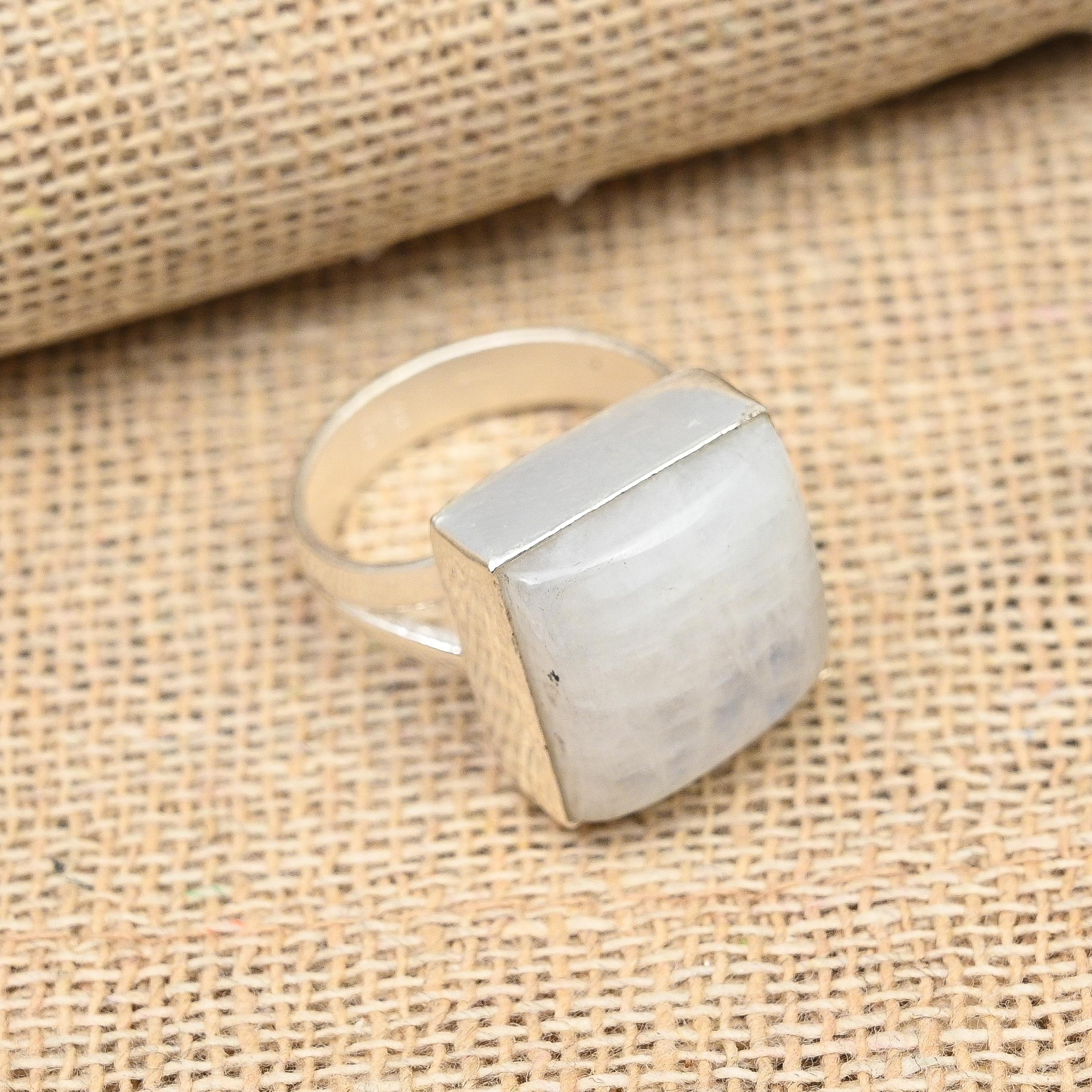Rainbow Moonstone Gemstone Handmade 925 Sterling Silver Ring Jewelry For Women