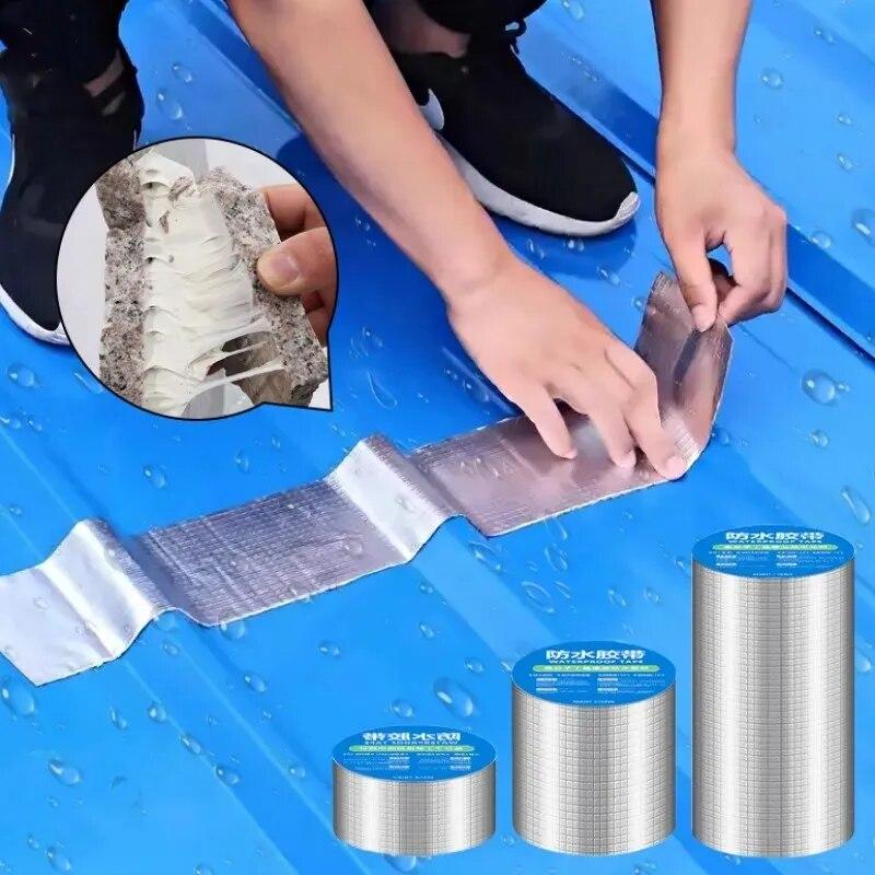 Aluminiumsfolie Butyl Vanntett Tape Taklekkasjesikker, høytemperaturbestandig rørledning Vegglekkasjesikker klistremerke Superklebende rørledningsfestebånd