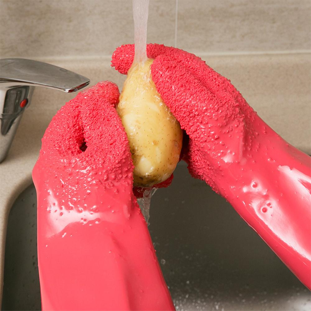 2KS Rukavice na loupání brambor Rukavice na loupání zeleniny a ovoce Rukavice pro domácí úklid