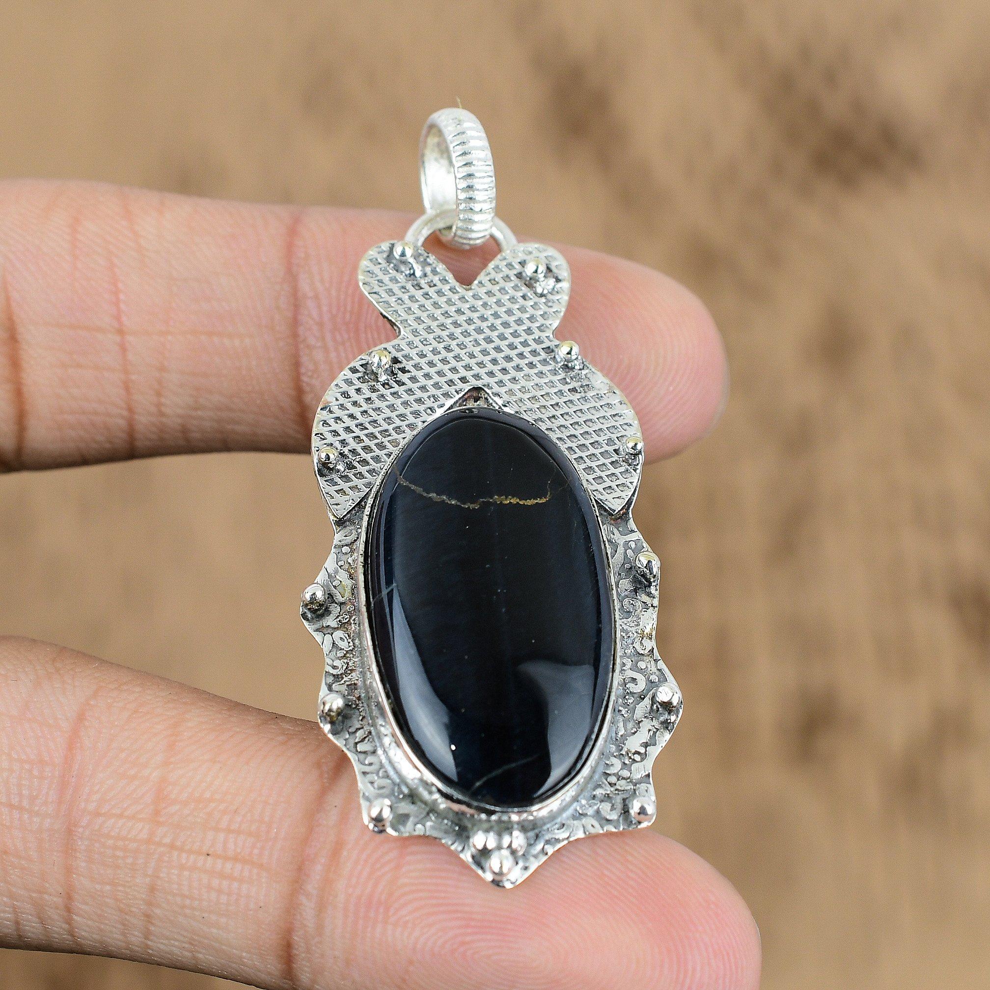 Natural Nellite Gemstone Pendant 925 Sterling Silver Indian Jewelry For Girls