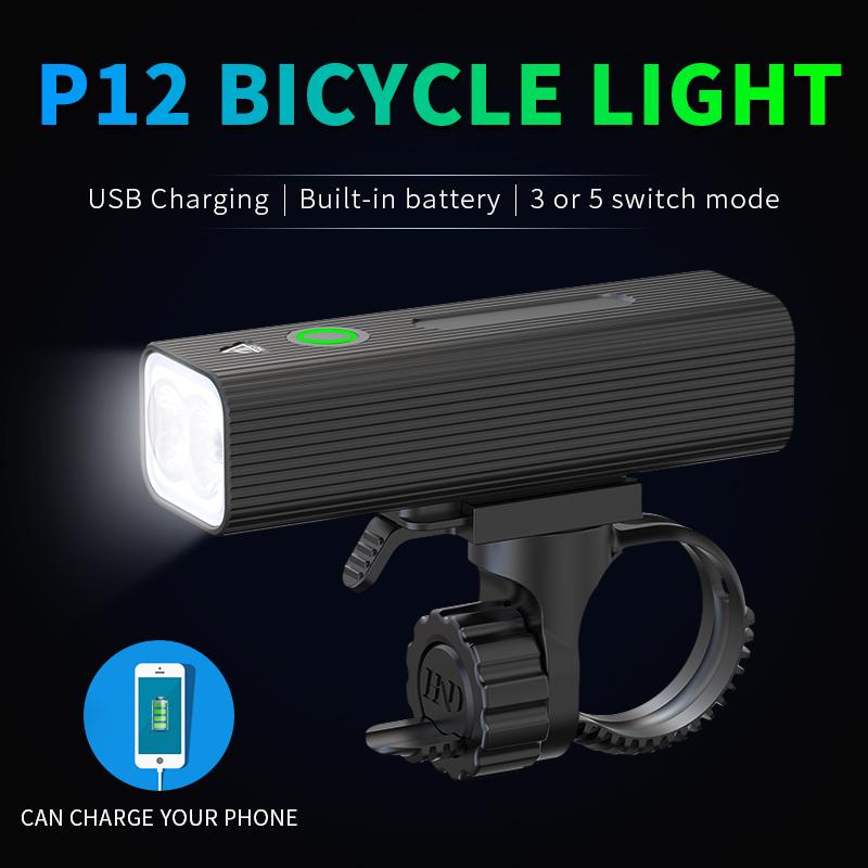P12 Bicycle Headlights, Charging High Light Flashlights, Cycling Equipment, Bicycle Night Riding Accessories, Mountain Lights
