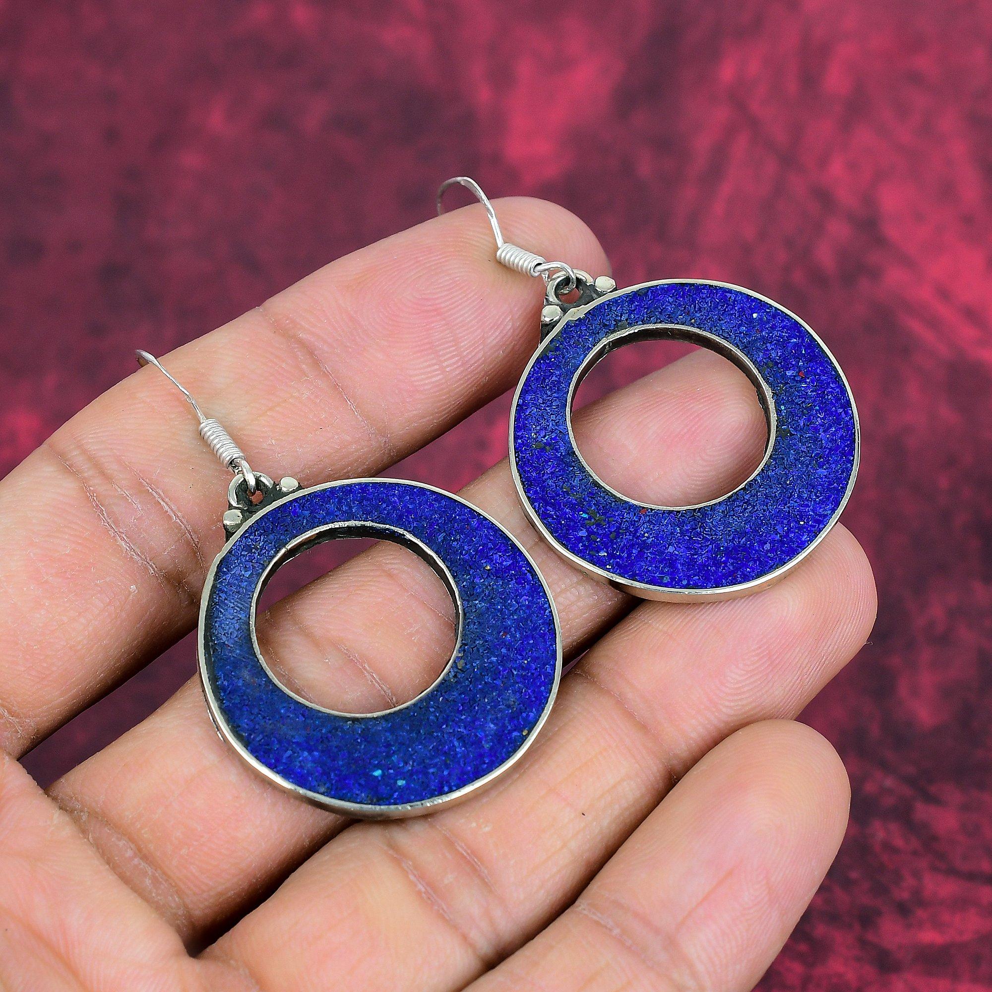 Lapis Lazuli Earrings Gemstone Jewelry, 925 Solid Sterling Silver Earrings, Handmade Earrings Gift For Birthday Jewelry