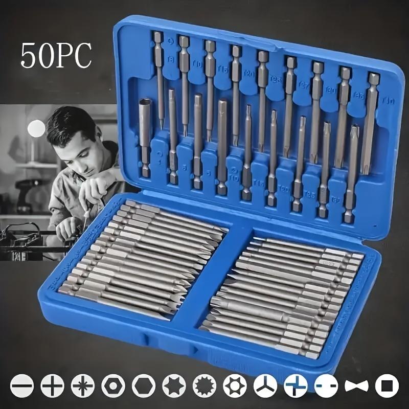 50-Piece Magnetic Screwdriver Bit Set - Extra-Long 75mm, Multifunctional & Durable, Perfect for DIY & Professional Use