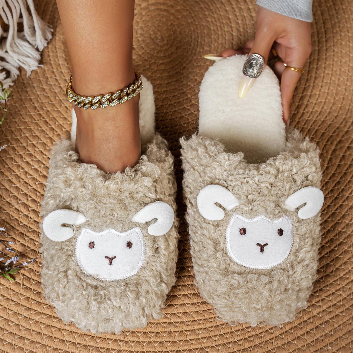 **Pantofole in Cotone Peluche da Donna Nuove Autunno Inverno Casa Interno Suola Morbida Silenziose Calde Pantofole da Casa Morbide per Coppia**