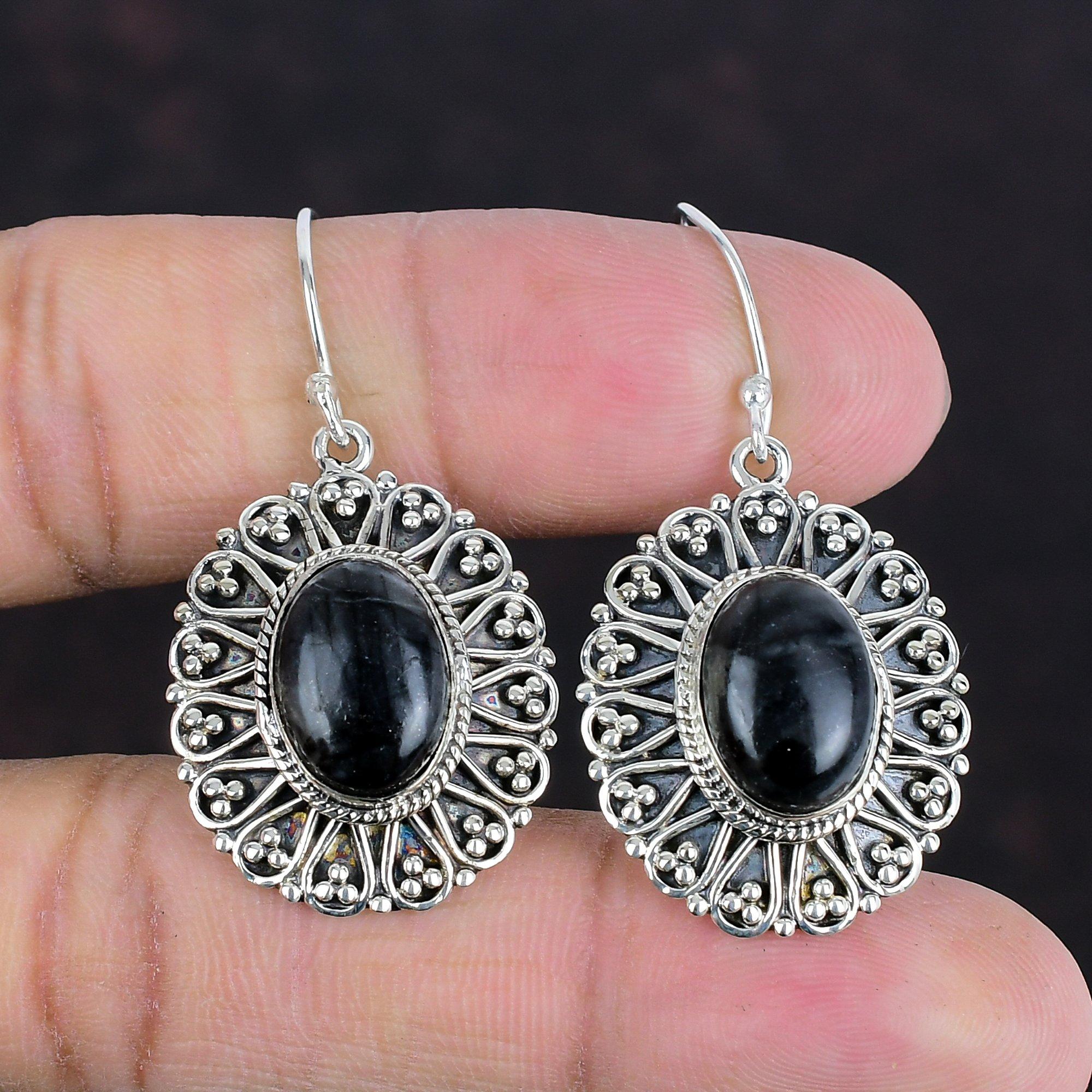 Picasso Jasper Earrings 925 Sterling Silver Earring Handmade Gemstone Earring Vintage Jewelry Gifts For Mother Dangle Earring Silver Jewelry