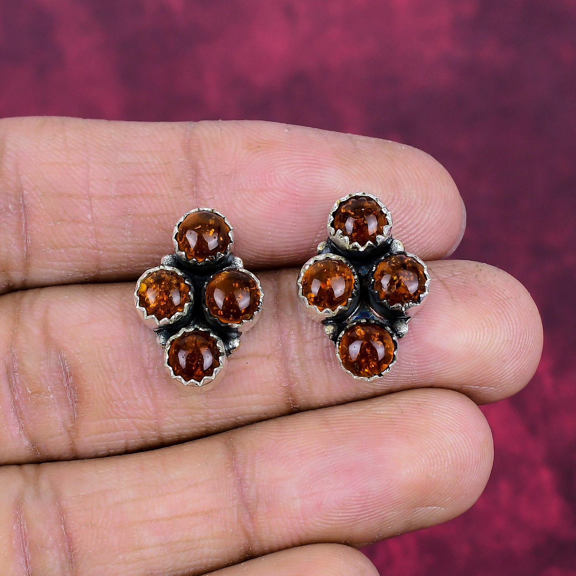 Cercei din Chihlimbar Baltic Bijuterii cu Pietre Prețioase, Cercei Handmade din Argint Sterling 925 Masiv, Bijuterii cu Design de Ultimă Oră