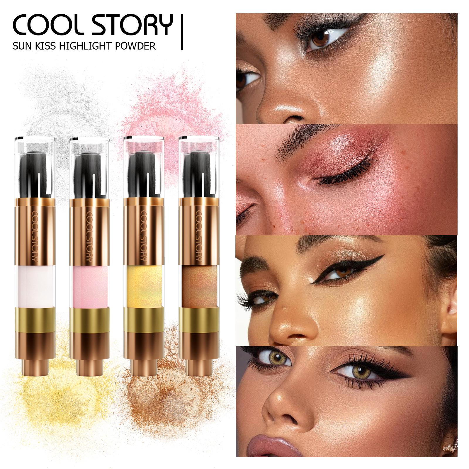Press The Highlighter To Give A Pearlescent Sheen To The Face and Body, and Modify The Skin Tone To Improve The Dull, Velvety Natural Contour