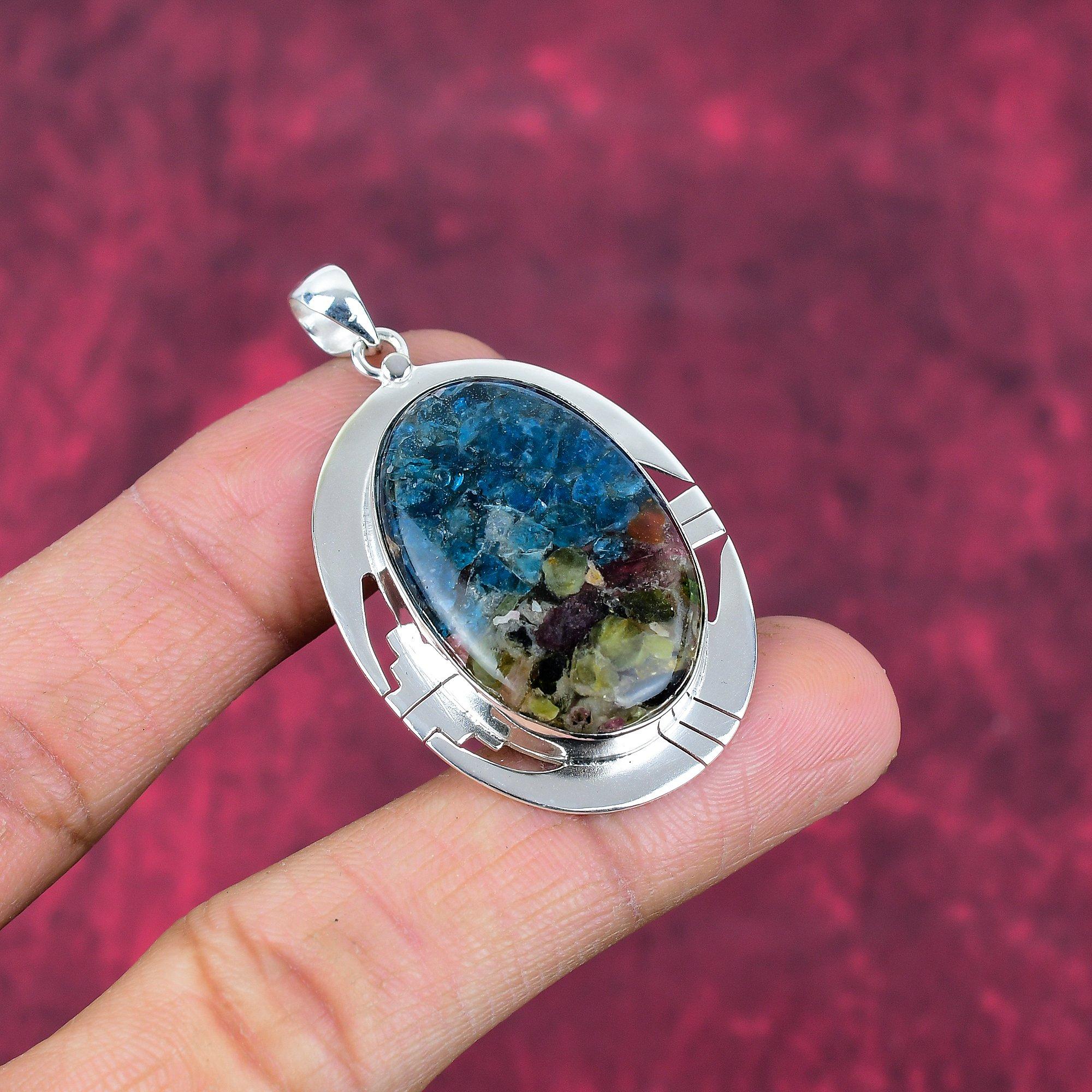 Watermelon Tourmaline Pendant, 925 Solid Sterling Silver Gemstone Jewelry, Handmade Pendant, For Thanksgiving