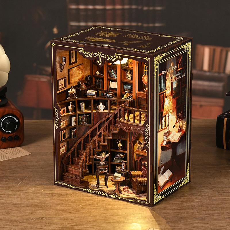 DIY Book Nook Kit 3D Wooden Ancient Rhyme Library Creative Gift Miniature Desktop Decor