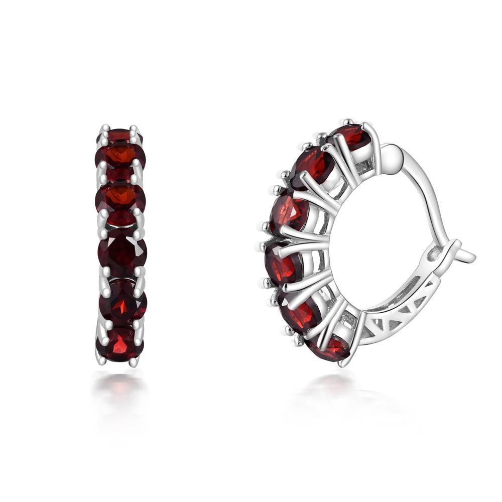 Kouzelný designérský elegantní stříbrný klips kruhové náušnice přírodní granát leden kámen požehnání kamene jemné šperky pro zamilované dárek