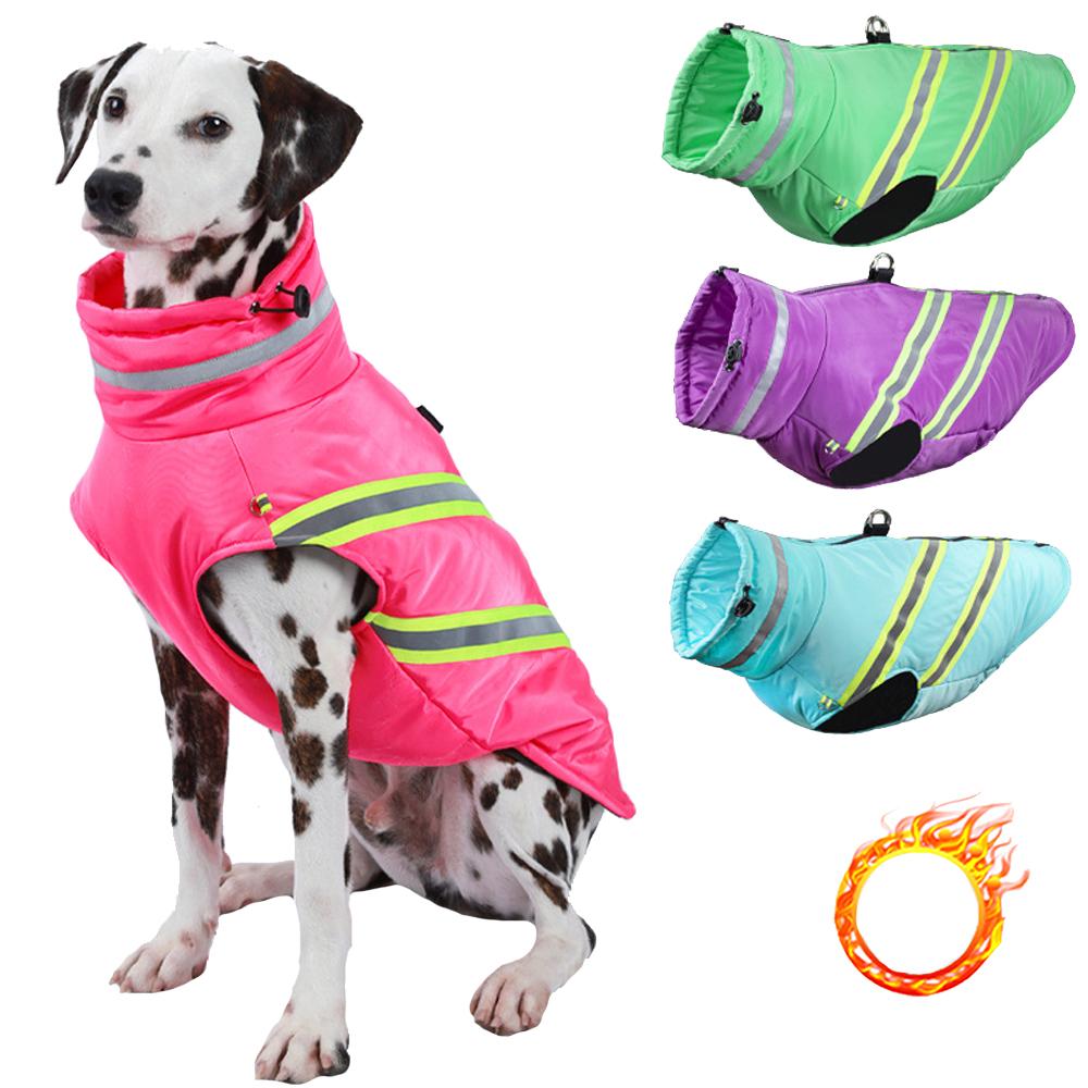 Haină pentru câini Jachetă impermeabilă pentru animale de companie Haine calde de iarnă pentru câini Lână reflectorizantă Paltoane pentru vreme rece Îmbrăcăminte în aer liber rezistentă la vânt pentru câini mici, mijlocii mari