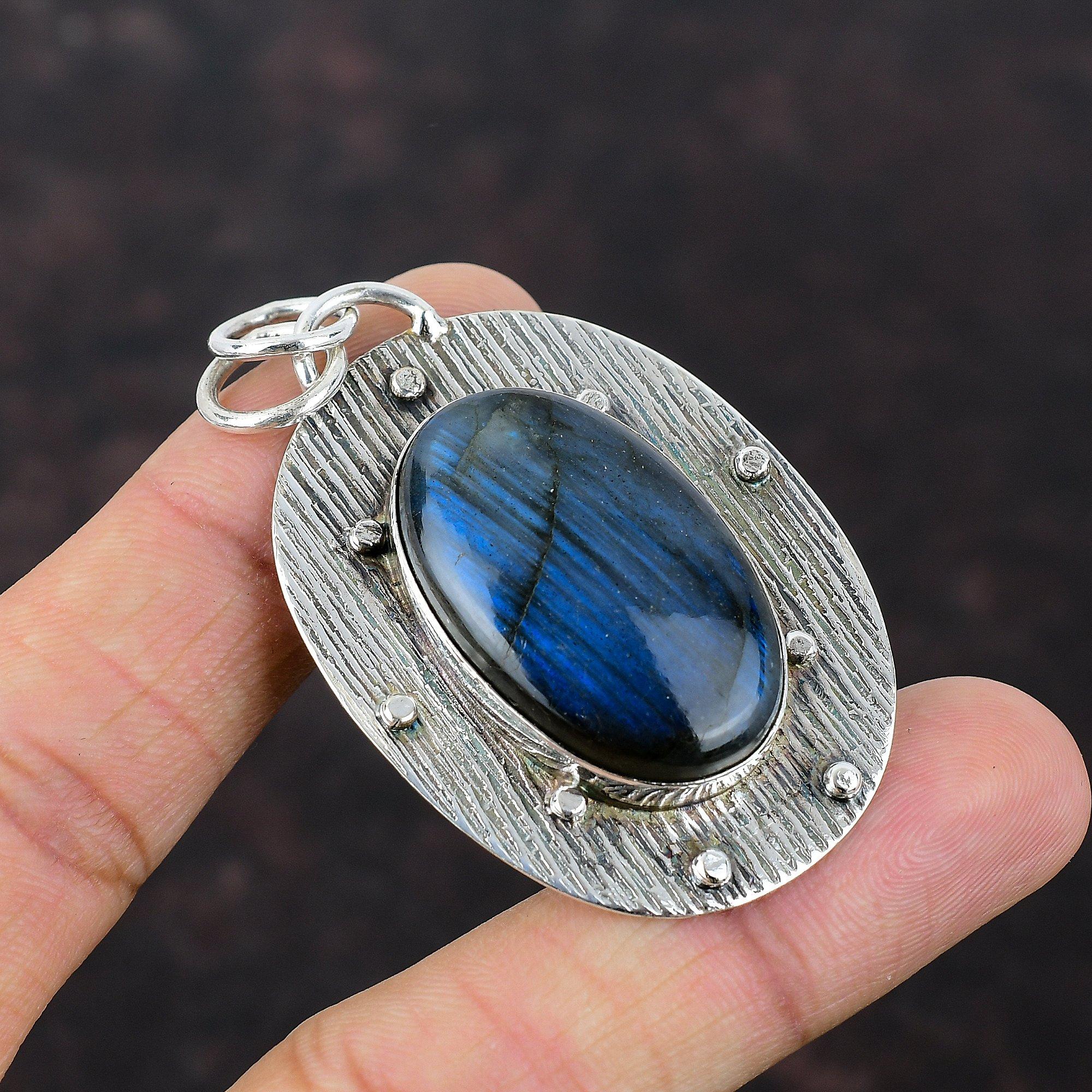 Labradorite Pendant Top Quality Gemstone Jewelry 925 Sterling Silver Pendant Handmade Unique Style Jewelry Gift For Mother Brand New Jewelry