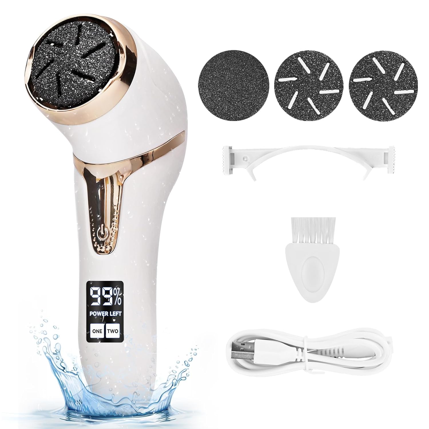 Electric callus remover with dandruff vacuum cleaner rechargeable waterproof callus remover pedicure tool set