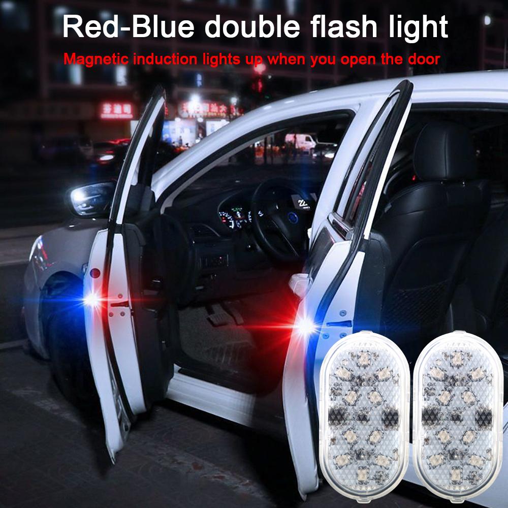 4 Pcs/Set Voiture Porte LED Avertissement Lumière Sans Fil Universel Voiture Sans Fil Voiture 5-LED Porte Ouvert Signal Lumière Rouge