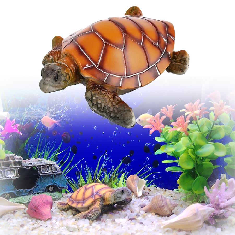 Artificial Polyresin Aquatic Sea Turtle Tortoise Aquarium Ornament Fish Tank Decoration Turtle Decor Turtle Pet Toys Mini Home