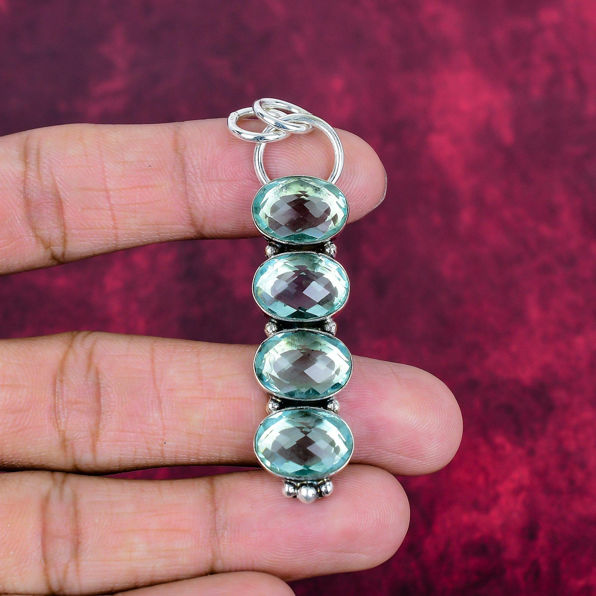 Apatite Handmade Silver Jewelry, 925 Sterling Silver Pendant, Handmade Beautiful Gemstone Jewelry, Apatite Pendant For Her