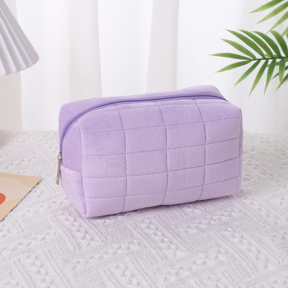 Bolsa de Cosméticos de Terciopelo Organizador de Almacenamiento de Gran Capacidad Bolsa de Maquillaje Portátil para Pinceles de Maquillaje Labiales Productos de Cuidado de la Piel