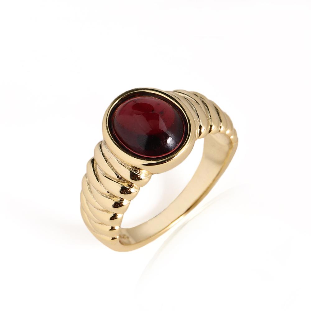 Classic Design 925 Sterling Silver Ring Nature Oval 8*10mm Red Garnet Real Gemstone Fine Jewelry for Women's Banquet Party Gifts