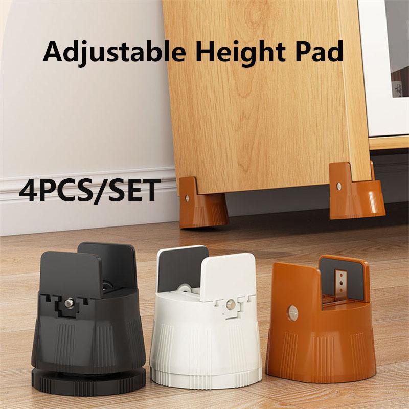 4PCS/SET Table Leg Pads Height-Adjustable Pads for Home Clamp-On Base Pads for Bed Legs Sofa Coffee Table Furniture Premium Materials