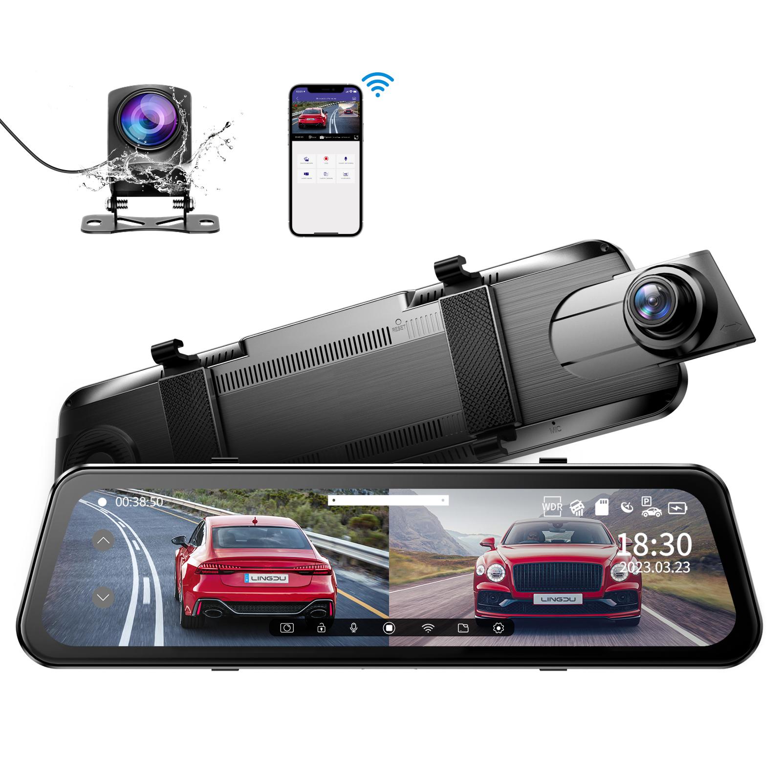 Auto Dvr 2K zrcadlová palubní kamera LD2K duální kamery 10" dotyková obrazovka zpětné zrcátko couvací kamera s WDR noční vidění 24H parkovací režim