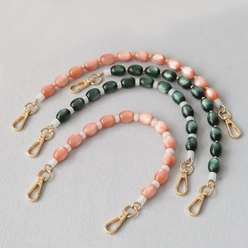 New Fashion Autumn Woman Bag Accessory Detachable Luxury Beaded Chains Cute Acrylic Strap Women Handbag Shoulder Handle Chain