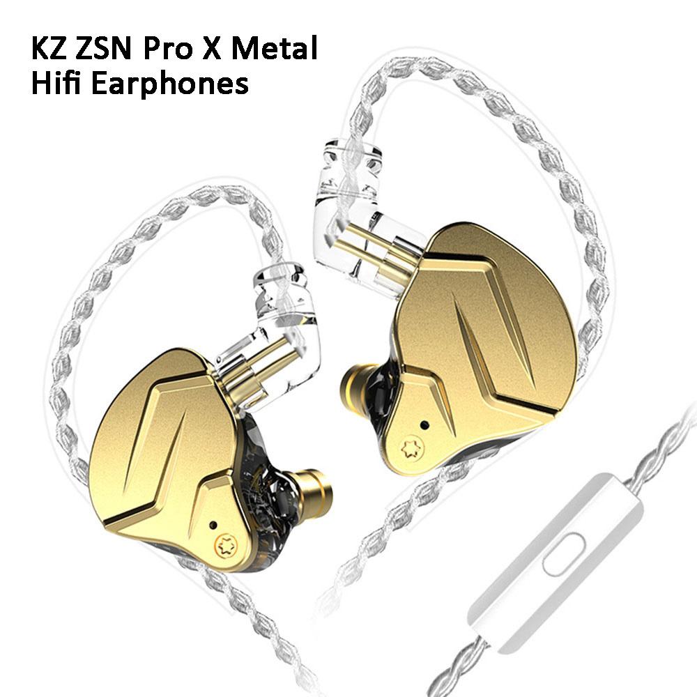 KZ Ergonomická kovová hifi sluchátka ZSN Pro X 3,5 mm drátová stereofonní basová sluchátka s mikrofonem s redukcí hluku Sluchátka do uší pro běžecké túry.