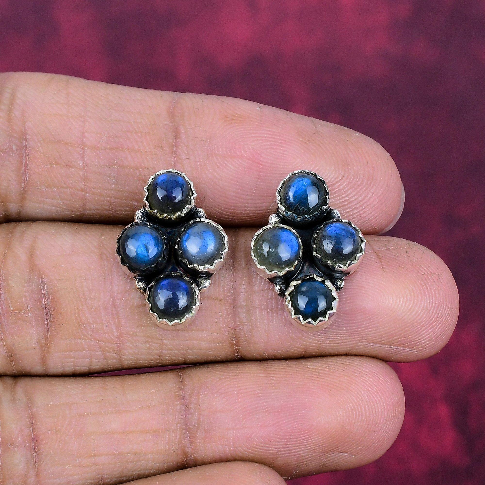 Labradorit Smycken, 925 Äkta Sterlingsilver Örhängen Smycken, Handgjorda Örhängen Ädelstenssmycken För Kvinnor