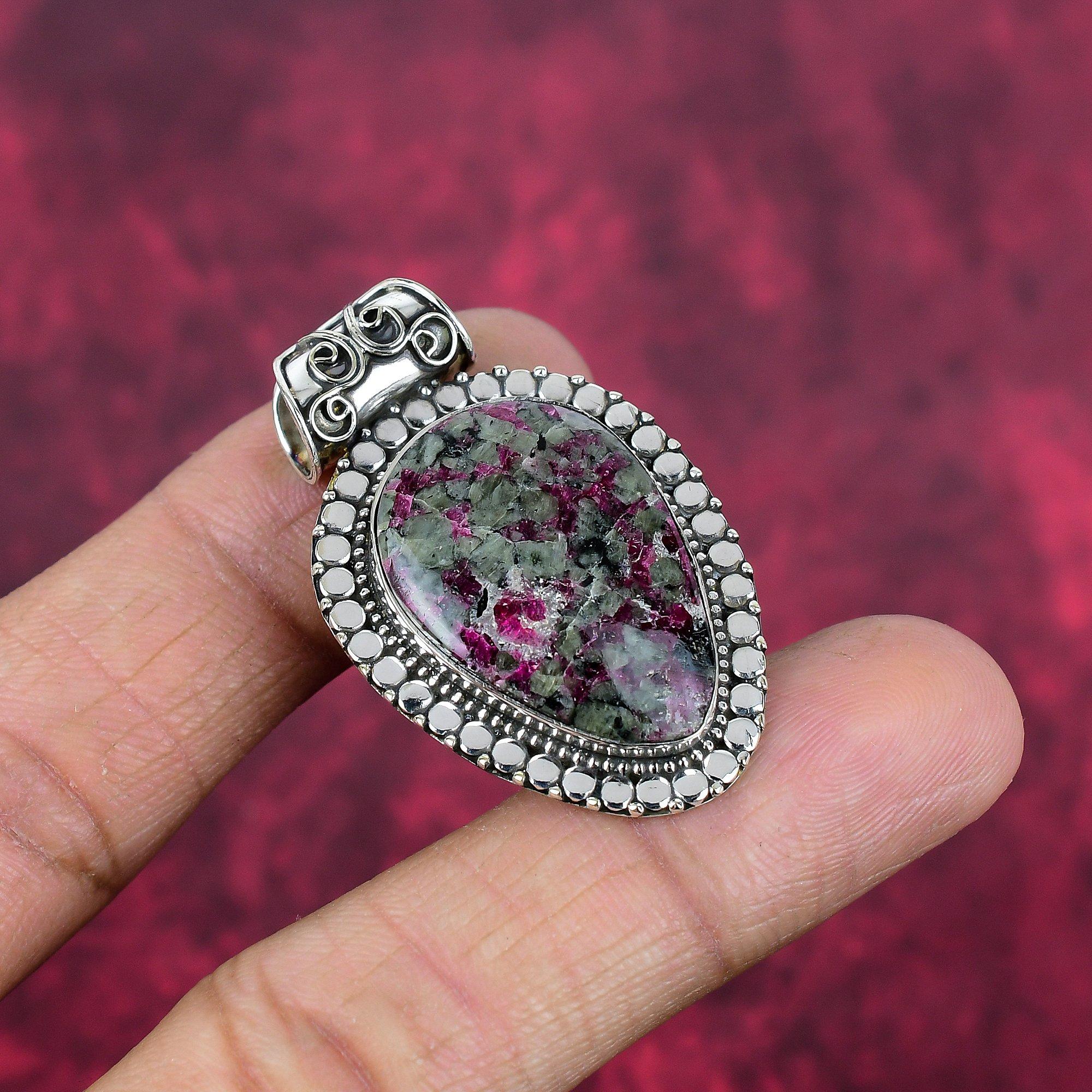 Edulite 925 Solid Sterling Silver Pendant, Handmade Gemstone Pendant Jewelry, Gifts For Wife Brand New Pendant