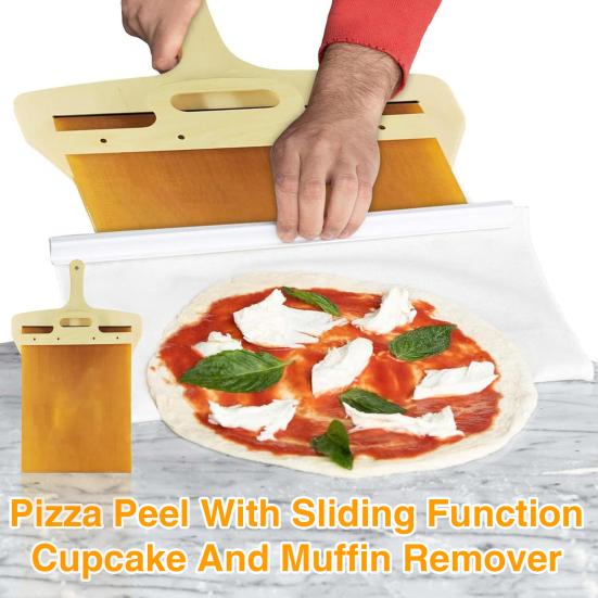 40*30cm Sliding Pizza Peel Shovel Removable Wooden Handle Pizza Spatula with Tarps Baking Tools Drop