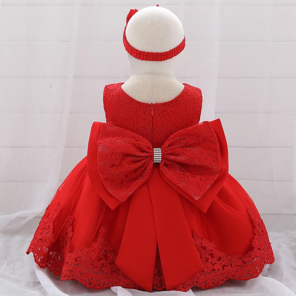 Toddler Kids Princess Party Dresses for Girls Lace Baptism Dress Elegant 1st Birthday Christening Tutu Gown Children Wedding Dress