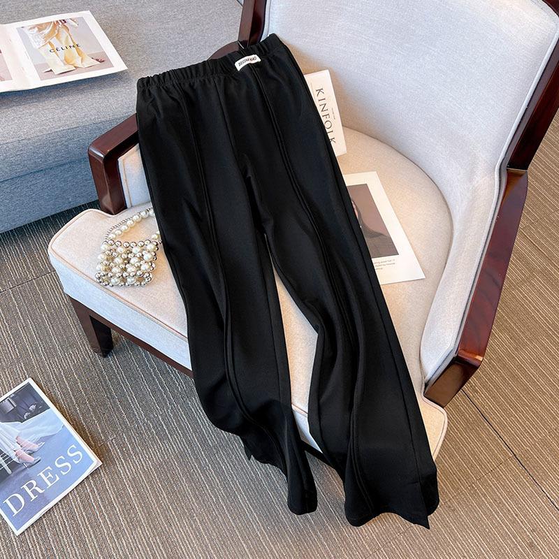 Plus Size Women's Trousers Casual Cropped Pants Spring and Summer Temperament Thin Straight Trousers